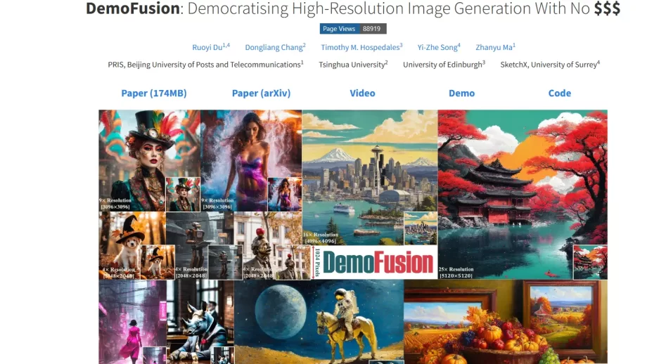 DemoFusion-高分辨率图像生成的低成本解决方案